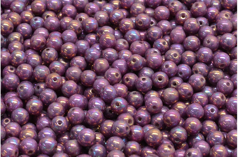 圆形 Druck 珠子,白色 Vega Iris (02010-15781),玻璃,捷克共和国