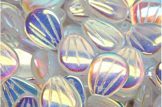 出口 10 克木兰花瓣,全水晶 Ab(2X 侧面) (00030-28703),玻璃,捷克共和国