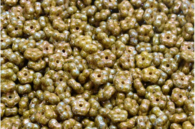 忘れな草ビーズ、イエローネビュラ(83120-15001)、ガラス、チェコ共和国