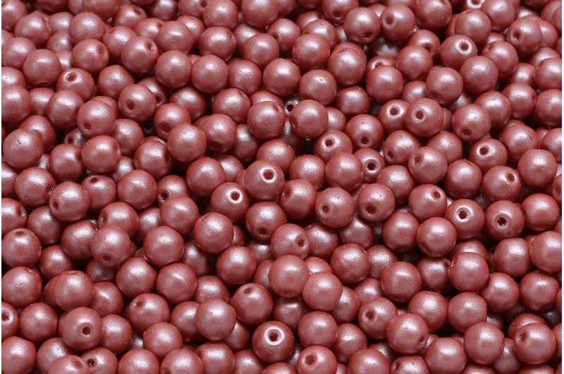 ラウンドドラックビーズ、ホワイト 24007 (02010-24007)、ガラス、チェコ共和国