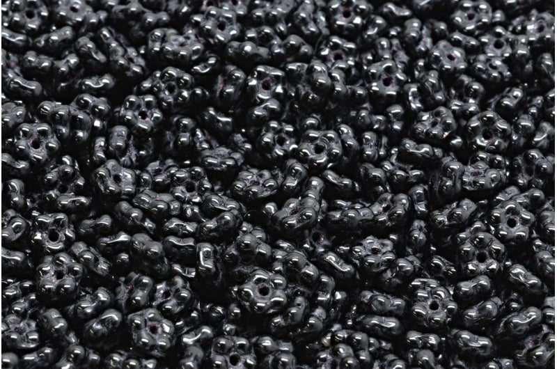 OUTLET 10 grams Forget Me Not Beads, 5 x 5 mm, Black (23980), Glass, Czech Republic