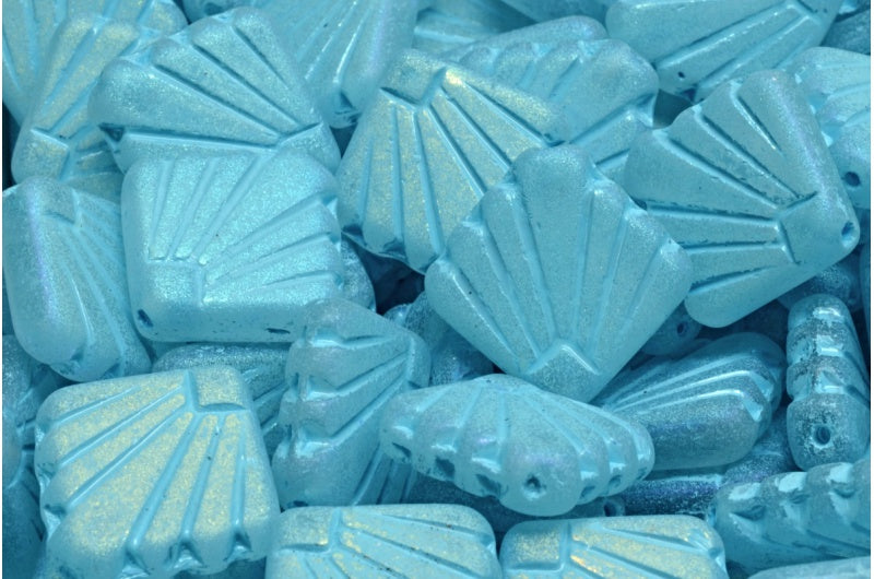 OUTLET 10 grams Diafan Beads, Crystal Matte Ab Full (2X Side) Light Blue Lined (00030-84100-28703-54308), Glass, Czech Republic