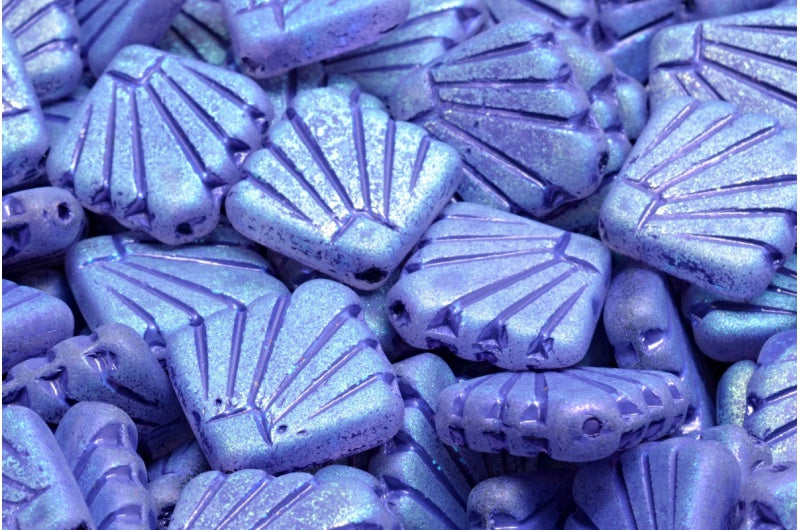 OUTLET 10 grams Diafan Beads, Crystal Matte Ab Full (2X Side) Blue Lined (00030-84100-28703-54325), Glass, Czech Republic