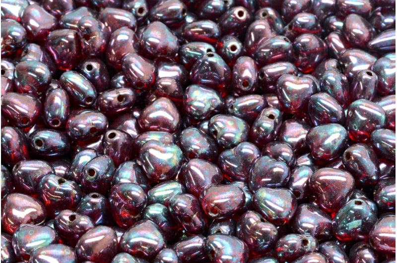 ハートビーズ、ルビーレッド星雲(90080-15001)、ガラス、チェコ共和国