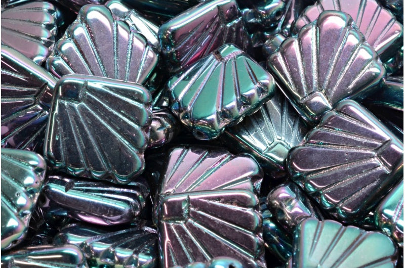 ディアファンビーズ、ブラックフルアプリコット(23980-29123)、ガラス、チェコ共和国