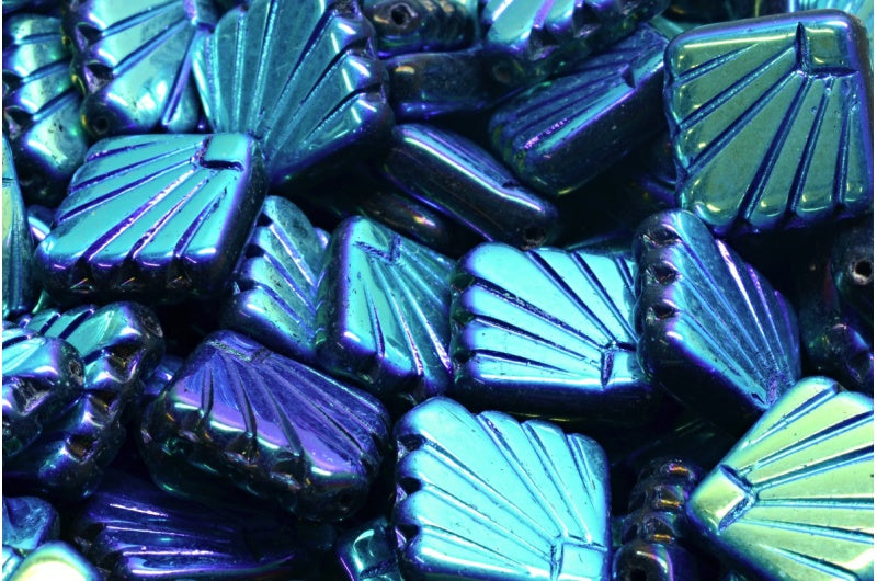 アウトレット 10グラム ディアファンビーズ、17 x 17 mm、ブラックアブフル(2Xサイド)(23980-28703)、ガラス、チェコ共和国