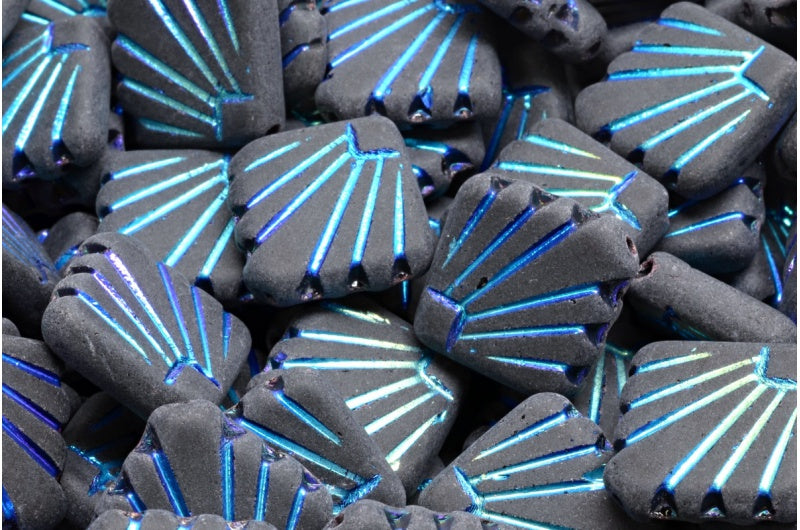 ディアファンビーズ、ブラックアブフル(2Xサイド)マット(23980-28703-84100)、ガラス、チェコ共和国