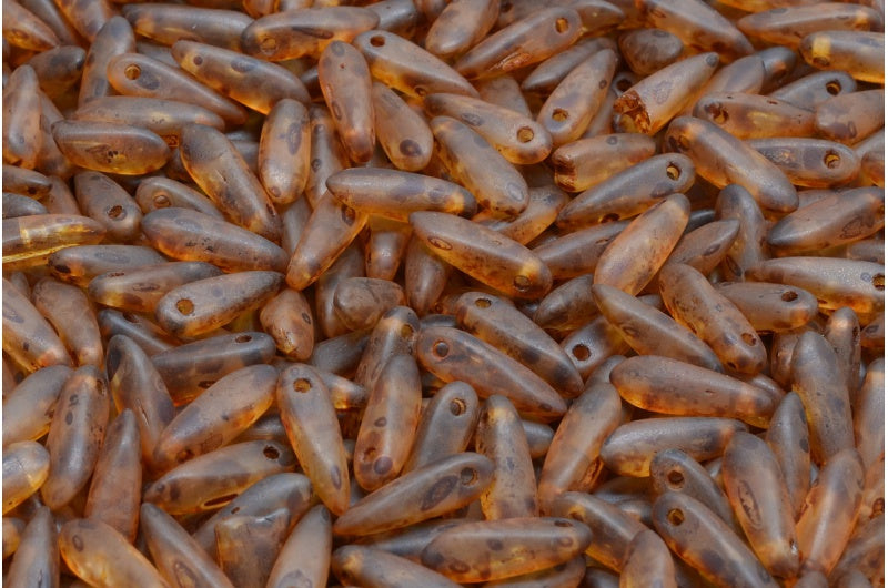 OUTLET 10 grams Dagger Beads, 3 x 11 mm, Beige Travertin (84000-86800), Glass, Czech Republic