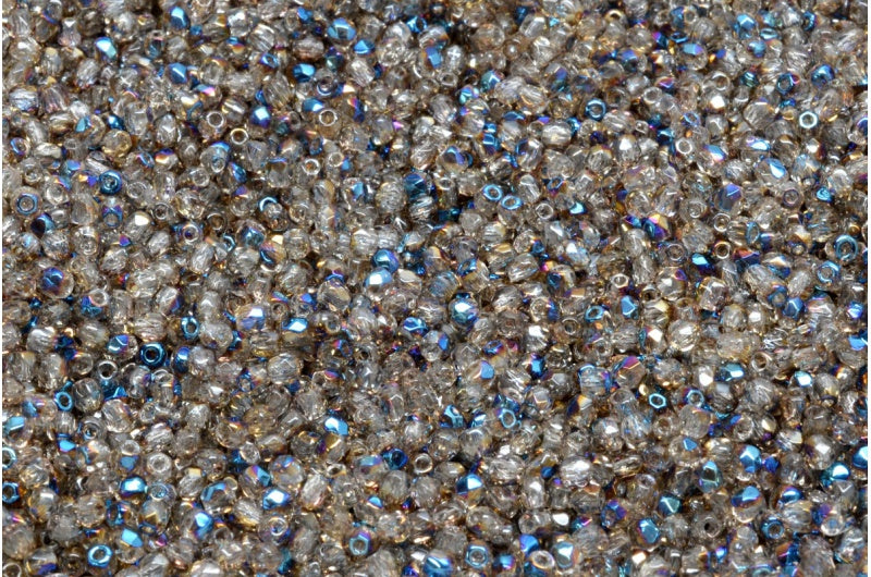 ファセットラウンドファイアポリッシュビーズ、クリスタル22201(00030-22201)、ガラス、チェコ共和国