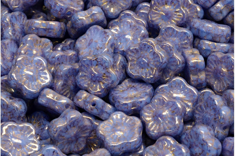 OUTLET 10 grams Sunset Flower Beads, 10 x 10 mm, R2332 Terracotta Violet (R2332-15496), Glass, Czech Republic