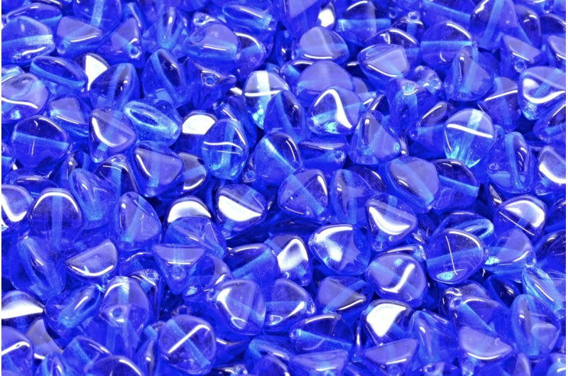 Pinch Beads, Transparent Blue (30070), Glass, Czech Republic