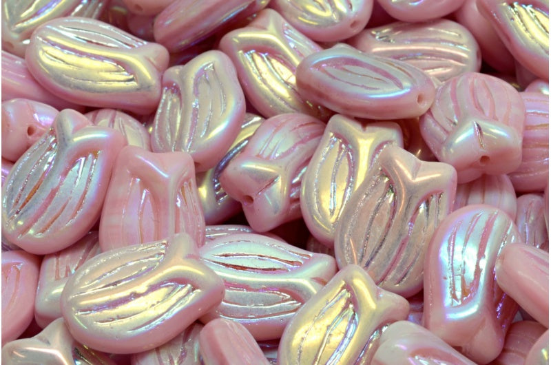 郁金香珠,粉红色 Ab 全(2X 侧)(07724-28703),玻璃,捷克共和国