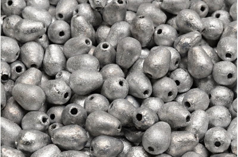 ドロップビーズ、クリスタルエッチングシルバー(00030-ETCH-27000)、ガラス、チェコ共和国