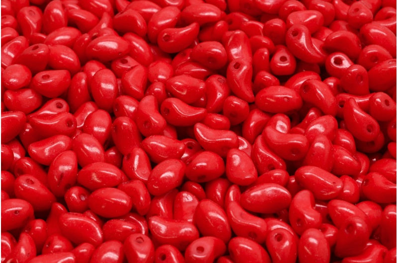 Tulip Petal Beads, White Opal 34044 (02020-34044), Glass, Czech Republic