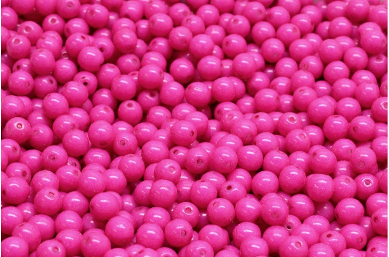 OUTLET 10 grams Round Druck Beads, 4 x 4 mm, White Opal 33271 (02020-33271), Glass, Czech Republic