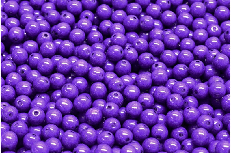 OUTLET 10克圆形压花珠,4 x 4毫米,白色蛋白石 34273 (02020-34273),玻璃,捷克共和国