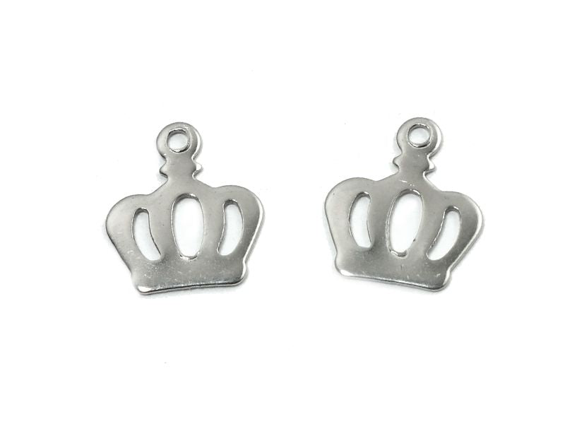 Pendant - crown, approx. 13x11 mm, Stainless Steel 304