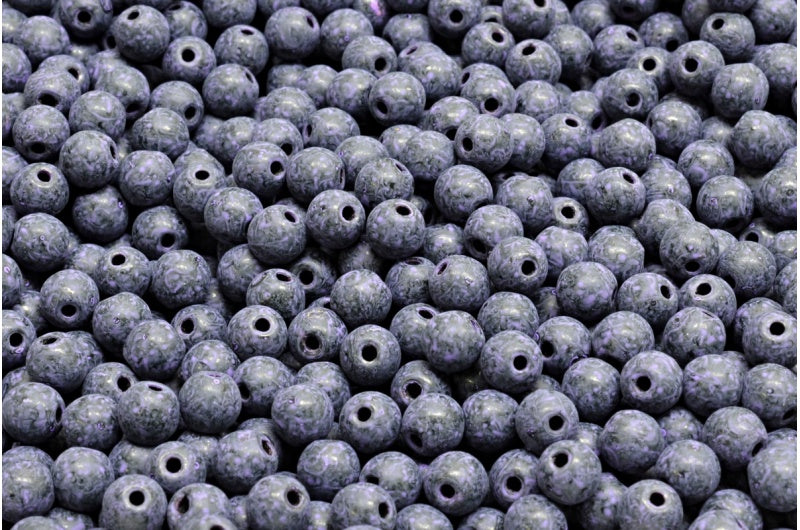 圆形 Druck 珠子,黑色 84306 (23980-84306),玻璃,捷克共和国