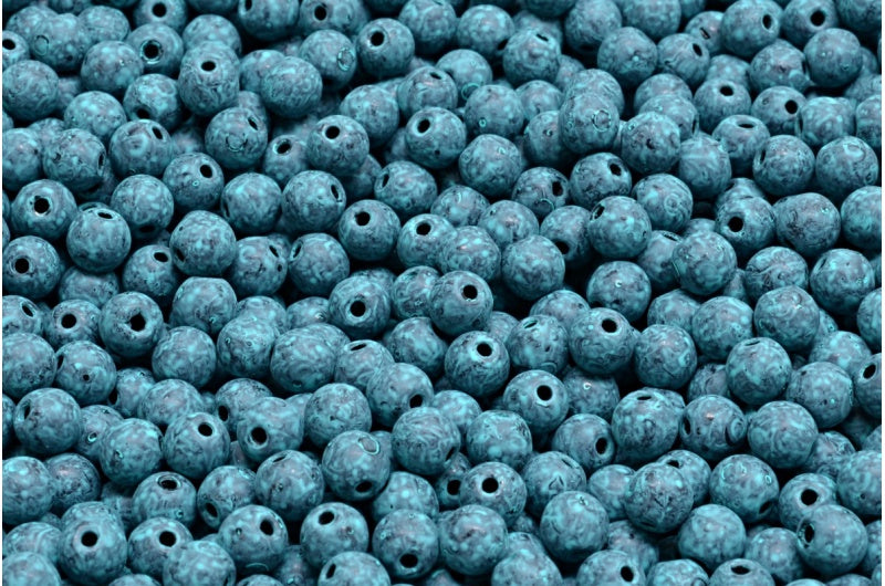 圆形 Druck 珠子,黑色 84309 (23980-84309),玻璃,捷克共和国