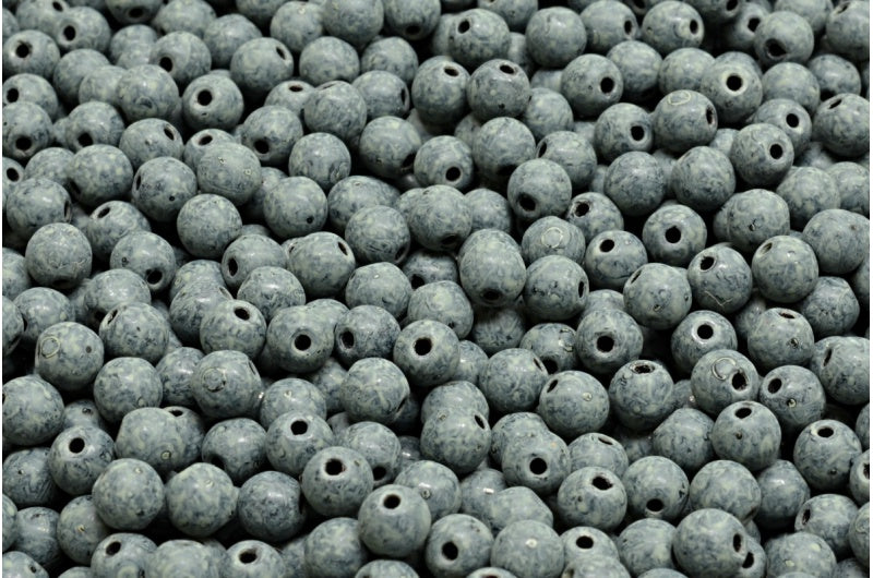 圆形 Druck 珠子,黑色 84312 (23980-84312),玻璃,捷克共和国