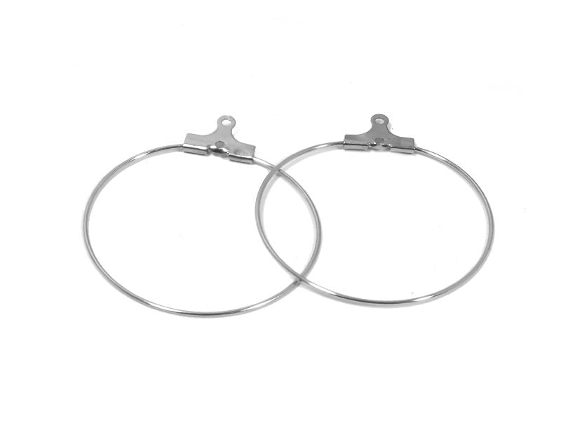 Hoop earrings - circle, approx. 30 mm, Stainless Steel 304