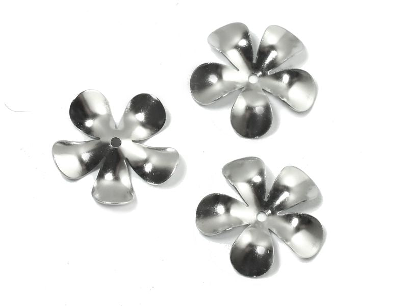 Decorative piece - flower, approx. 15 mm, Stainless Steel 304