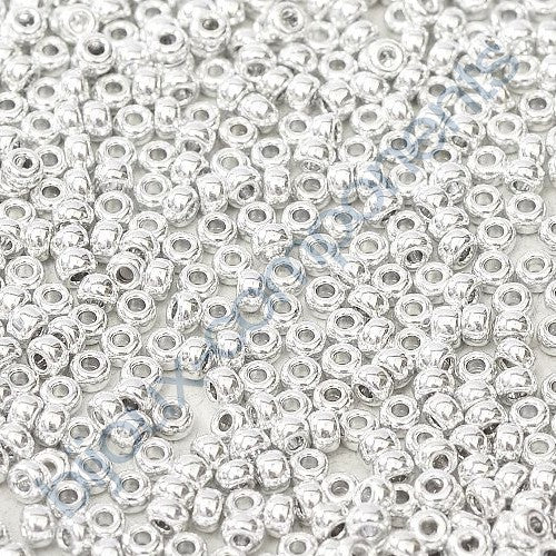 TOHO Round Glass Seed Beads, Sterling Silver Plated (#SILVER1), Glass, Japan