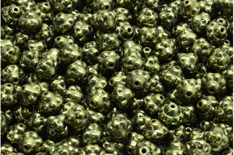 スピナービーズ、ブラックラスターレッドフルコーティング(23980-14495)、ガラス、チェコ共和国