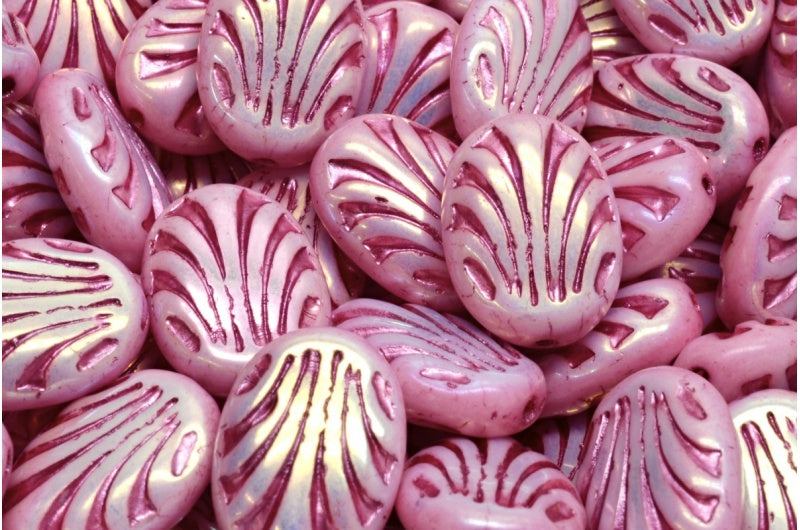 带线条的椭圆形,白色 Ab 全(2X 边)粉色内衬 (02010-28703-54321),玻璃,捷克共和国