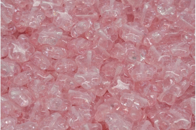 Flat Star Beads, Crystal Cracked 34304 (00030-85500-34304), Glass, Czech Republic