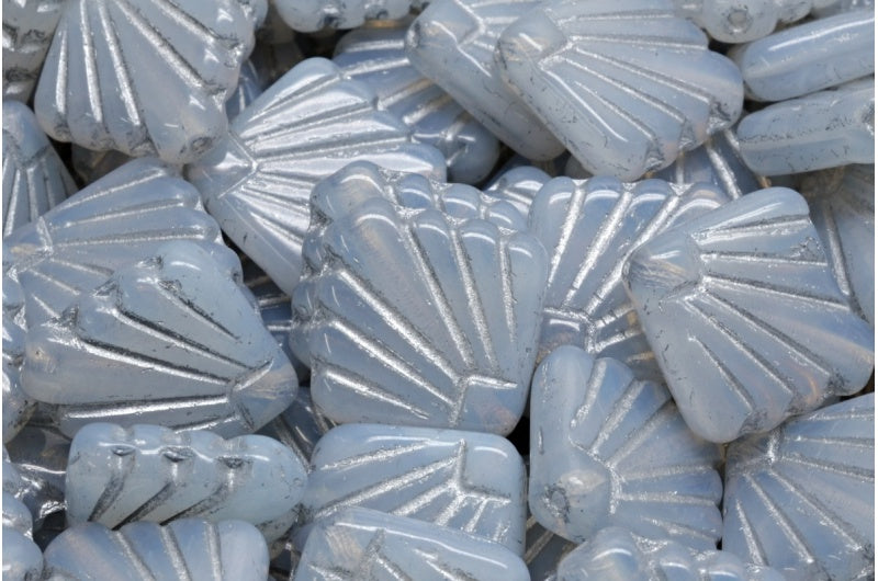 OUTLET 10 grams Diafan Beads Opal White Silver Lined (01000-54301), Glass, Czech Republic