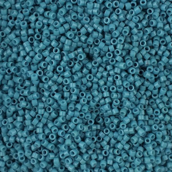 Miyuki DELICA Seed Beads Rocailles, Semi matte Opaque Capri Blue Dyed (# DB0798), Glass, Japan