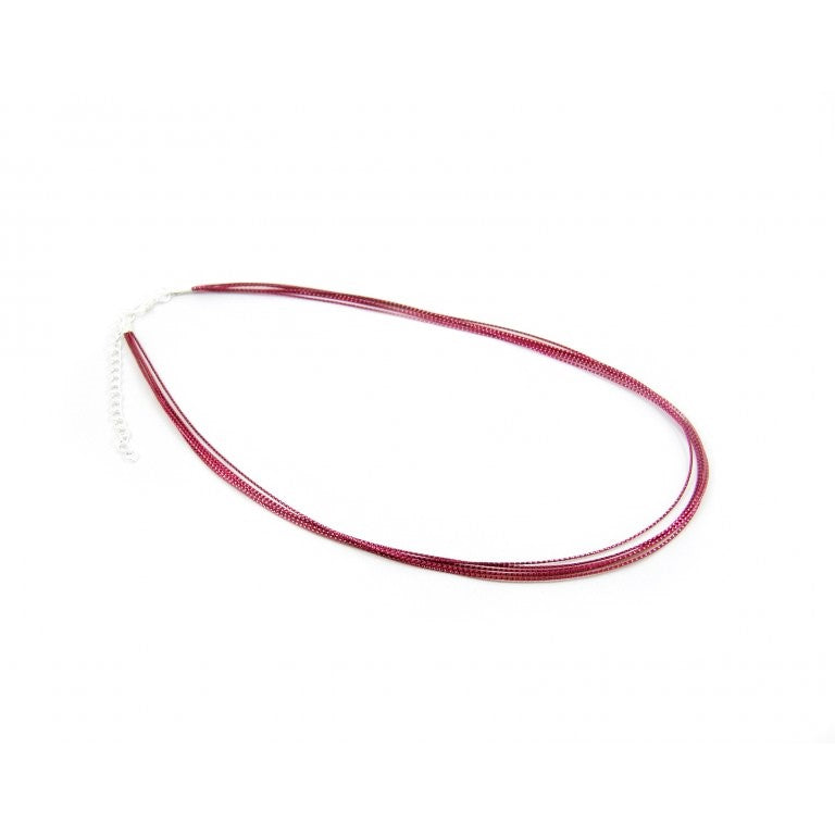 Necklace made of lurex cords, approx. 48 + approx. 7 cm, fuchsia