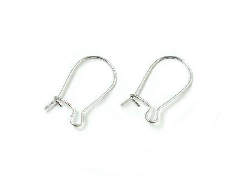 Afro Earring hook with safety catch, approx. 15x8 mm, Stainless Steel