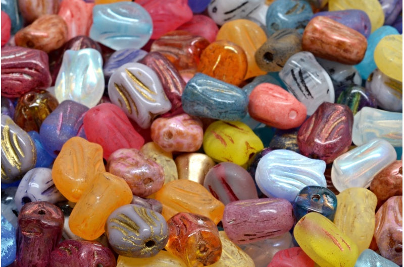 Mini Tulip Beads, 1 Mixed Colors (00001-mix), Glass, Czech Republic