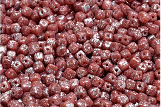 OUTLET 10 克立方珠,4 x 4 毫米,R0137 银色飞溅 (R0137-94400),玻璃,捷克共和国