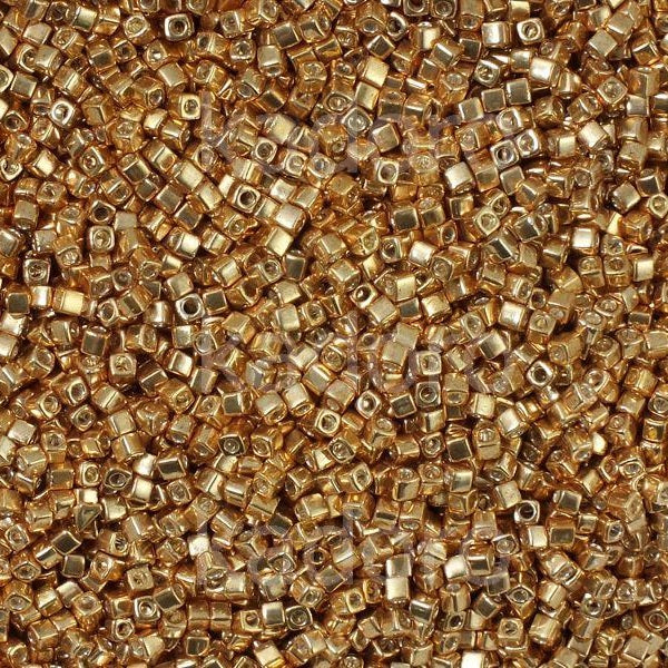 Miyuki Square Beads, Metallic Gold (# 1053), Glass, Japan