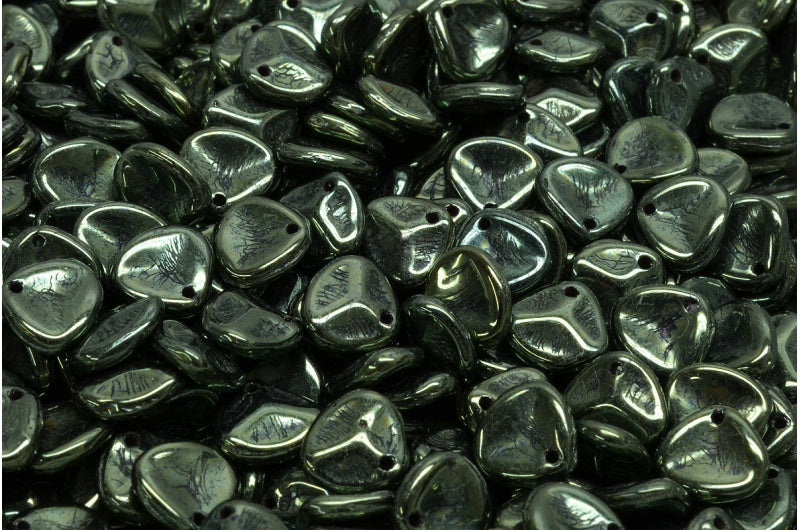 ローズペタルビーズ、ブラックラスターレッドフルコーティング(23980-14495)、ガラス、チェコ共和国