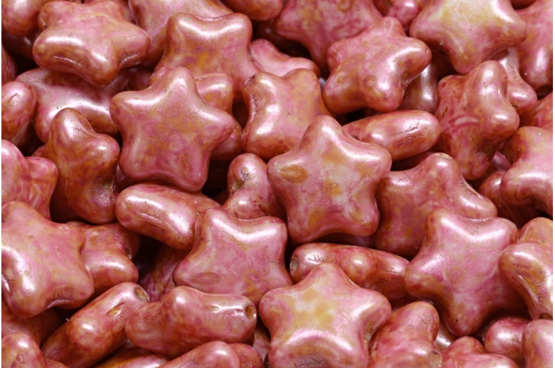 フラットスタービーズ、ホワイトローズラスタースポット(02010-65327)、ガラス、チェコ共和国