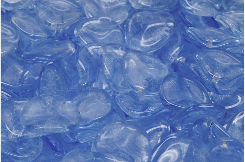 Rose Petal Beads, Transparent Blue (30000), Glass, Czech Republic