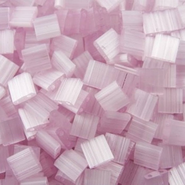 Miyuki Tila / Half Tila / Quater Tila 2-hole Beads, Silk Pale Rose (TL2551), Glass, Japan