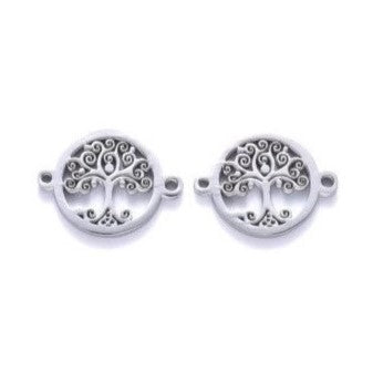 Decorative piece - tree of life, approx. 15x20x1.5 mm, Stainless Steel 304