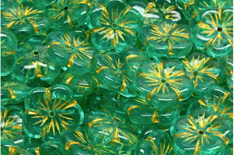 苹果花珠,水晶黄色内衬 34309 (00030-43803-34309),玻璃,捷克共和国