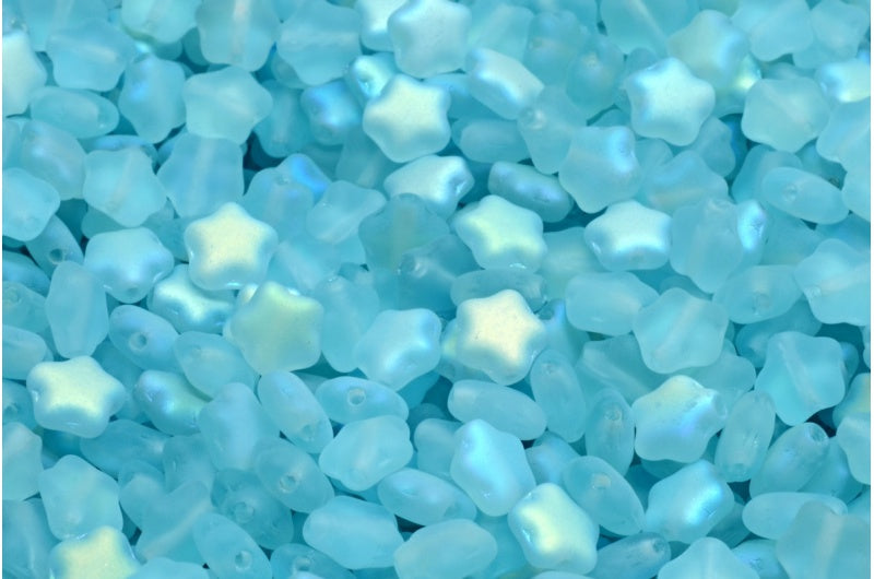 フラットスタービーズ、透明アクアマットAB(60000-84100-28701)、ガラス、チェコ共和国