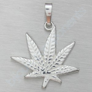 Pendant – Sterling Silver 925 – marijuana leaf (23×19 mm)