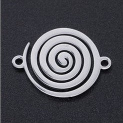Decorative piece - spiral, approx. 18 x 14 mm, Stainless Steel 304