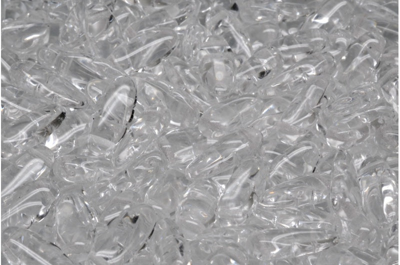 Serrated Dagger Beads, Crystal (00030), Glass, Czech Republic