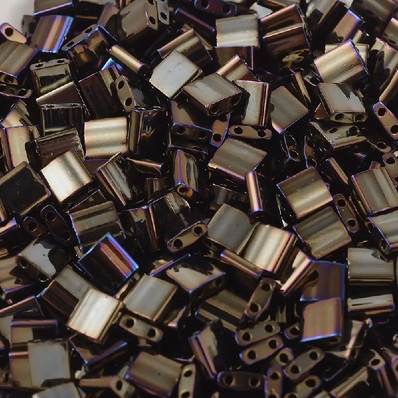 ミユキティラ/ハーフティラ/クォーターティラ 2穴ビーズ メタリックアイリスブラウン (# 0458) ガラス製 日本製