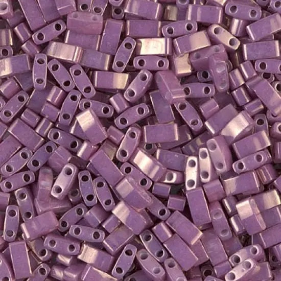 ミユキティラ/ハーフティラ/クォーターティラ 2穴ビーズ、不透明ダークオーキッドラスター(# 1867)、ガラス、日本製