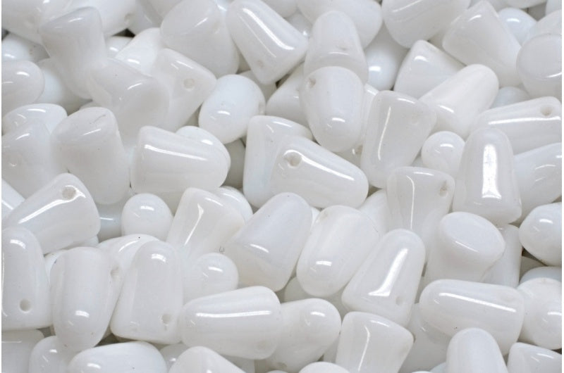 ガムドロップビーズ、ホワイト(02010)、ガラス、チェコ共和国
